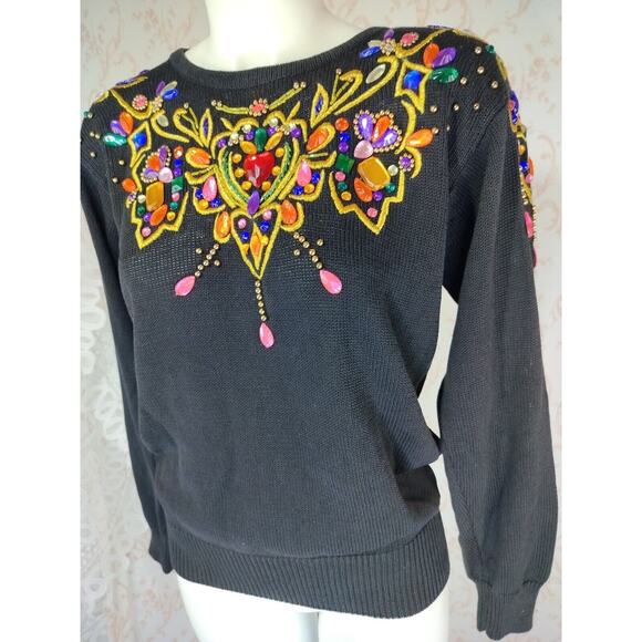 VTG Lindsey Blake Embellished Sweater Wm S - Picture 12 of 13